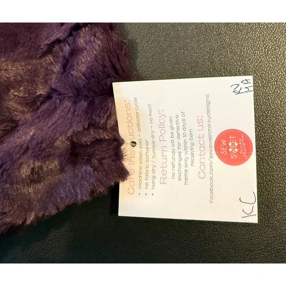 Sew Sweet Minky Designs 19x19 Pillow Cover Purple Plush Textured Luxury NEW